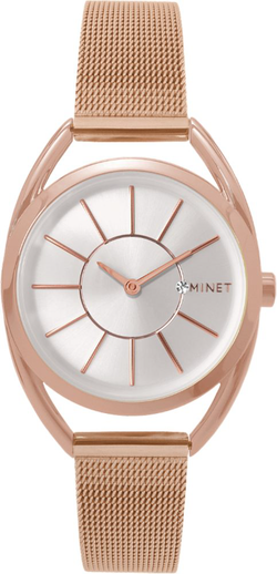 Růžové dámské hodinky MINET ICON ROSE GOLD MESH MWL5015