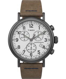 TIMEX Standard Chronograph 41mm Leather Strap Watch TW2T69000