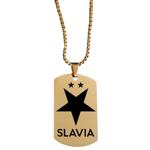 Velký ocelový přívěsek s logem klubu Slavia včetně řetízku