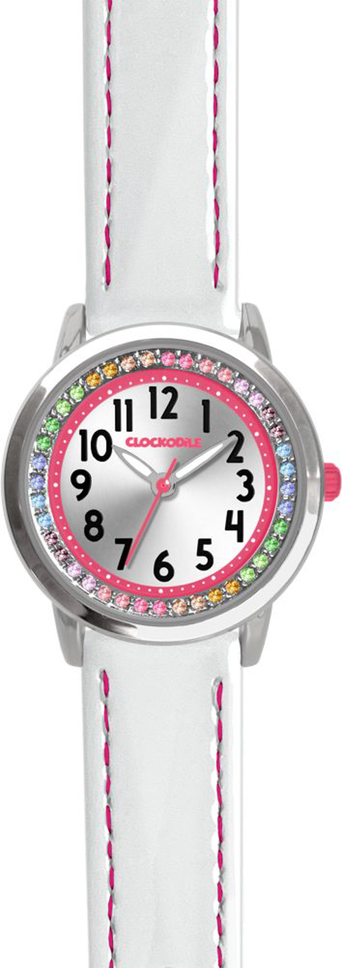 CLOCKODILE Bílé dívčí dětské hodinky s kamínky