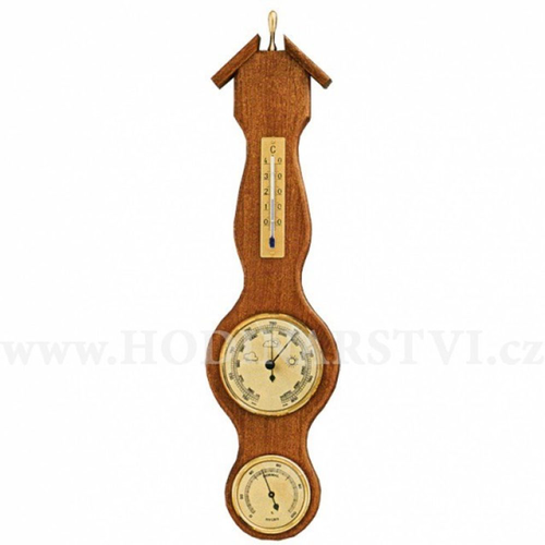 Barometr s teploměrem a vlhkoměrem na dřevěné podložce B203055