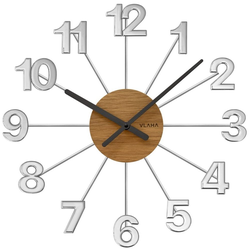 VLAHA DESIGN VCT1070 - Dřevěné stříbrné hodiny vyrobené v Čechách