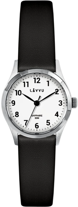LAVVU Stříbrno-černé dámské hodinky SKIEN se safírovým sklíčkem