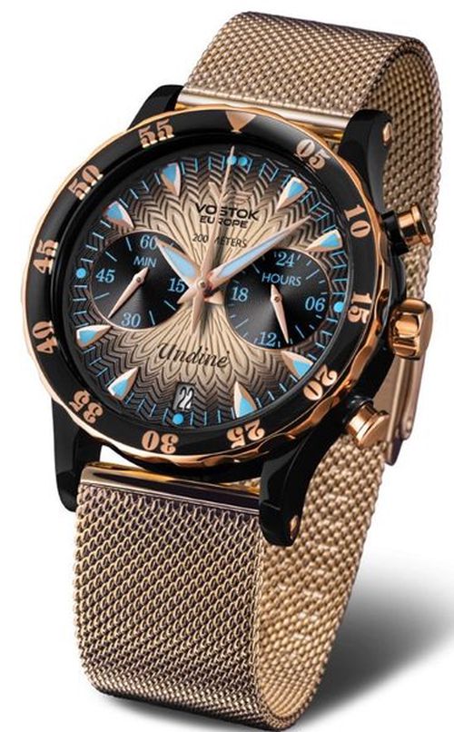 Vostok Europe Undine VK64-515E627B - Ocelový řemínek se zlatou PVD úpravou