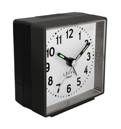 LAVVU Černý budík SWEEP s plynulým chodem LAS3010
