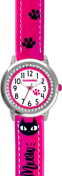 CLOCKODILE Růžové dívčí dětské hodinky KOČKY