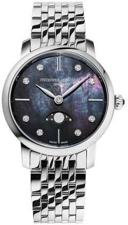 Frederique Constant Slimline Ladies Moonphase Quartz FC-206MPBD1S6B