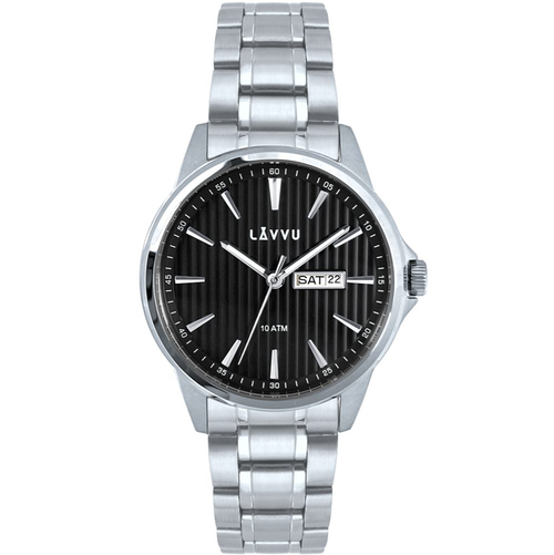 LAVVU Stylové pánské hodinky TRONES Black 100M