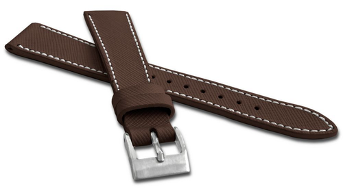 LAVVU LSFUC18 Tmavě hnědý strukturovaný řemínek EPSOM z luxusní kůže Top Grain - 18