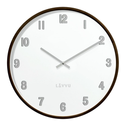 Tmavé dřevěné bílé hodiny LAVVU FADE LCT4061