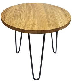 KUBRi 0501 - luxusní dubový konferneční stolek s kovovými nohami