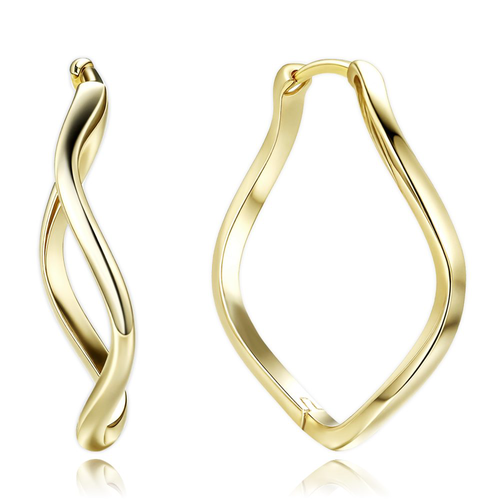 MINET Pozlacené stříbrné kroucené náušnice kroužky