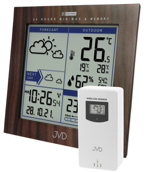 JVD RB9233.2 - metostanice s dřevěným rámečkem a mnoha funkcemi