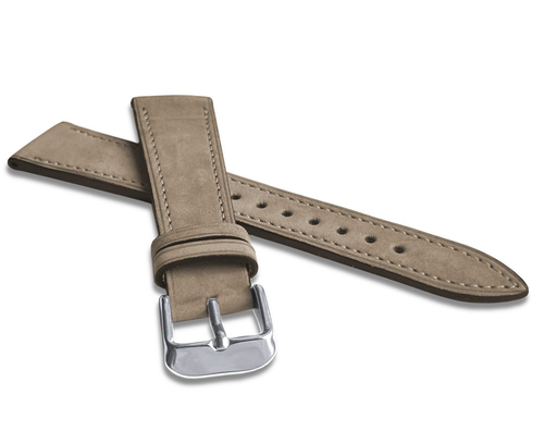 LAVVU LSACF22 Béžový prošitý kožený řemínek z jemného nubuku - 22