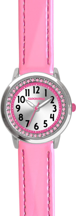 CLOCKODILE Světle růžové dívčí dětské hodinky s kamínky