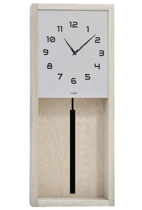 KUBRi 0301B - Kyvadlové hodiny české výroby z masivního dubu v odstínu SONOMA