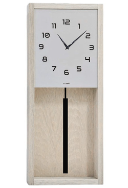 KUBRi 0301B - Kyvadlové hodiny české výroby z masivního dubu v odstínu SONOMA