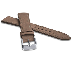 LAVVU LSACE18 Světle hnědý prošitý kožený řemínek z jemného nubuku - 18