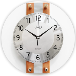 JVD NS21052.41 - Nástěnné hodiny v kombinaci dřeva a skla