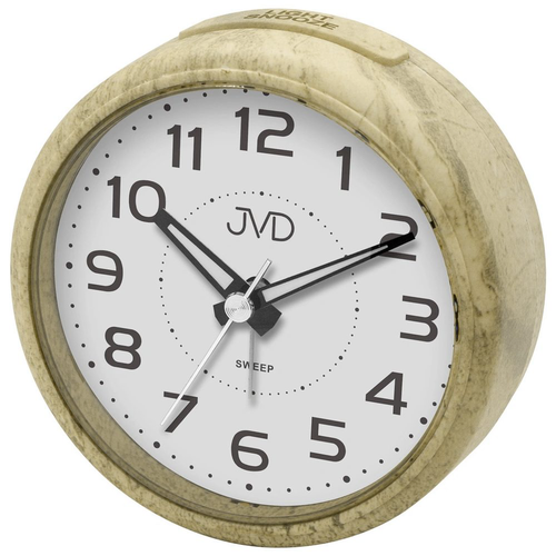 JVD SRP006.3 - Ručičkový budík s tichým chodem a hezkou imitací kamene