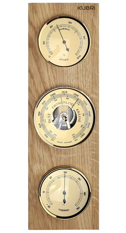 KUBRi 0222 - špičkový barometr s vynikající citlivostí v dubovém rámu