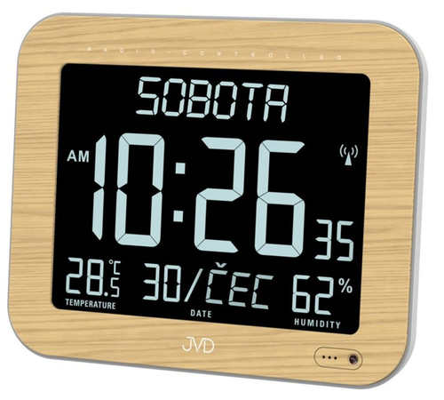 JVD DH9362.2 - Stále podsvícené rádiem řízené hodiny se zobrazením dne a měsíce v češtině