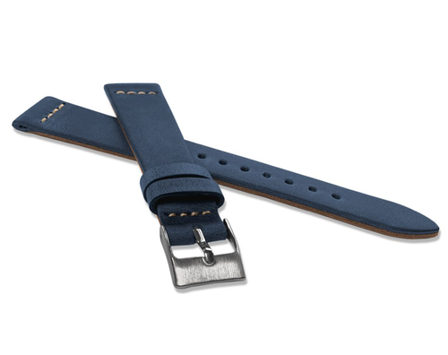 Modrý zúžený řemínek LAVVU RETRO z luxusní kuže Top Grain LSVUL18