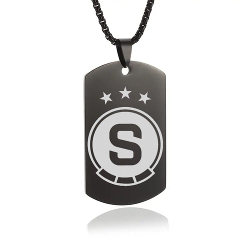 Velký ocelový přívěsek s logem klubu Sparta včetně řetízku