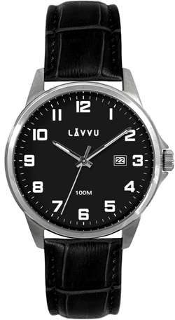 LAVVU Stříbrno-černé pánské hodinky ÖREBRO LWM0242