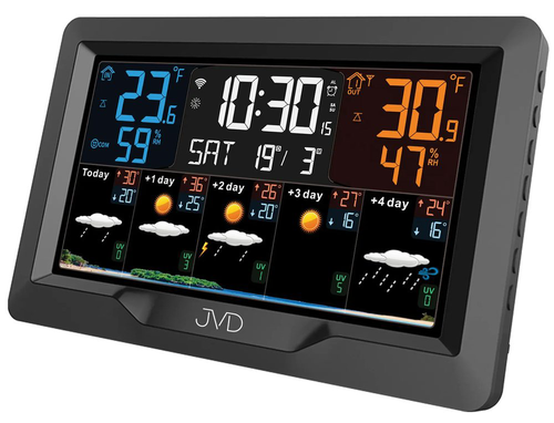 JVD RB3390.1 - Meteorologická stanice s 5-denní předpovědí a stále osvětleným displejem