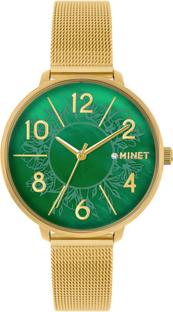 MINET Zlaté dámské hodinky PRAGUE Pure Gold MESH MWL5200