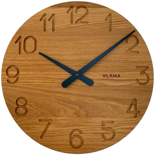 Dubové hodiny VLAHA VCT1132 vyrobené v Čechách s černými ručičkami