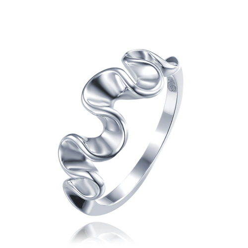 MINET Moderní zvlněný stříbrný prsten