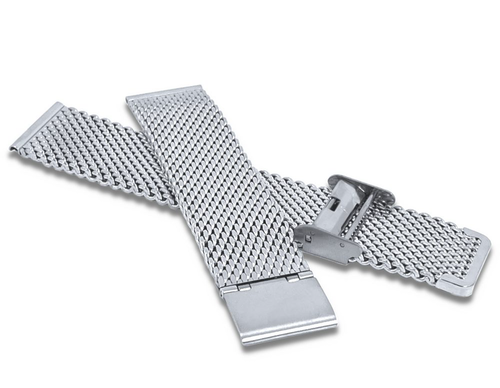 Stříbrný kovový tah LAVVU MESH Band Gun Silver - 18