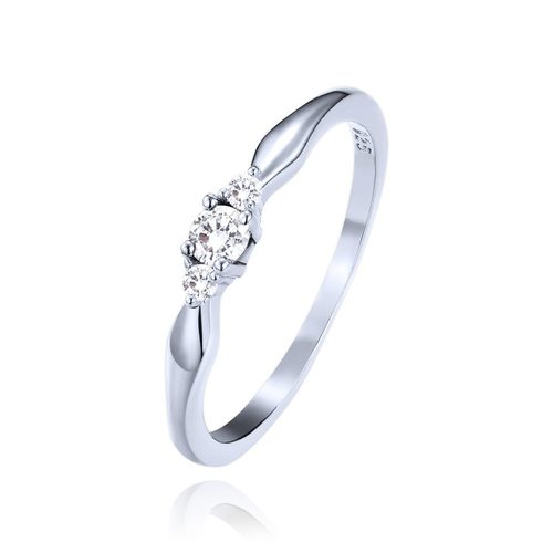 MINET Stříbrný prsten s bílými zirkony