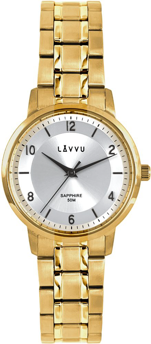 LAVVU Dámské hodinky LINSELL gold se safírovým sklem