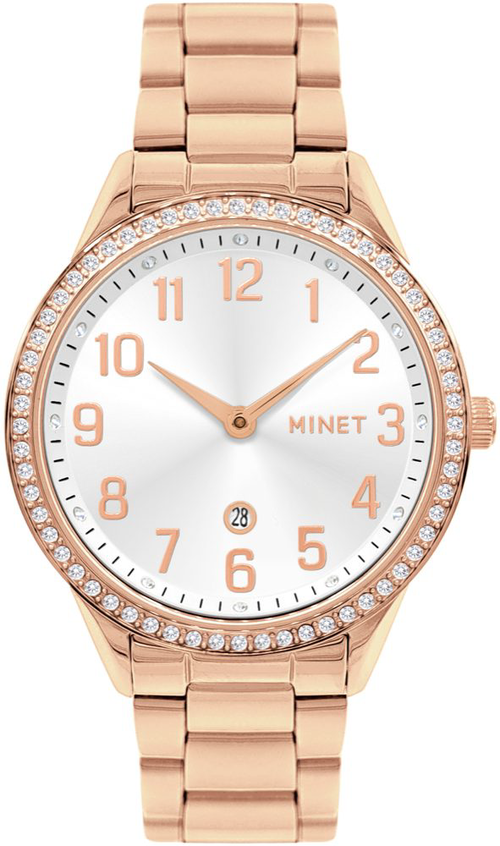 MINET Rose gold dámské hodinky AVENUE s čísly MWL5300