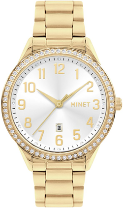 MINET Zlaté dámské hodinky Avenue s čísly MWL5319