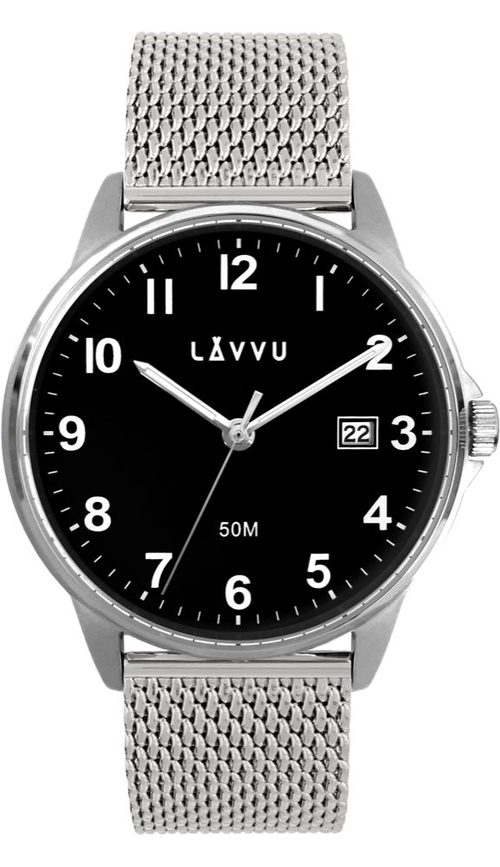 LAVVU Stříbrné hodinky GÖTEBORG MESH LWM0116