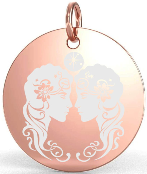 Přívěsek stříbro rose gold znamení blíženci 15 mm