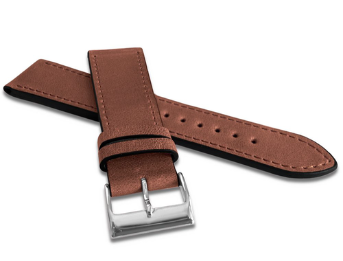 Hnědý prošitý řemínek LAVVU SLIM z luxusní kůže Top Grain - 20