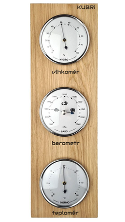 KUBRi 0221S - špičkový barometr s vynikající citlivostí v dubovém rámu