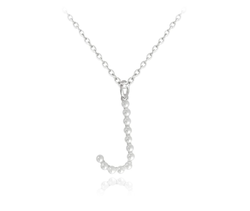 MINET Stříbrný náhrdelník písmeno "J" s perličkami